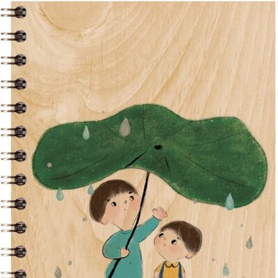 Carnet en bois - kids 3 raining