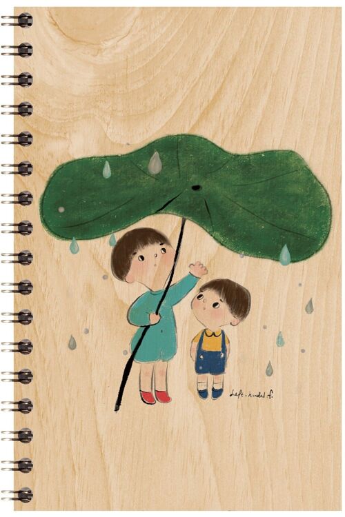 Carnet en bois - kids 3 raining