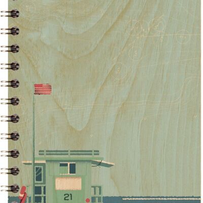 cuaderno de madera - estación de salvavidas de viaje