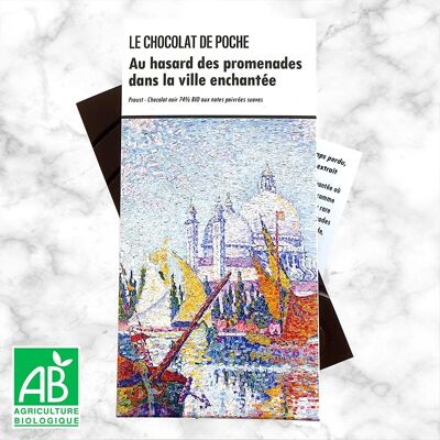 74% ORGANIC dark chocolate bar with peppery notes - Random walks in the enchanted city