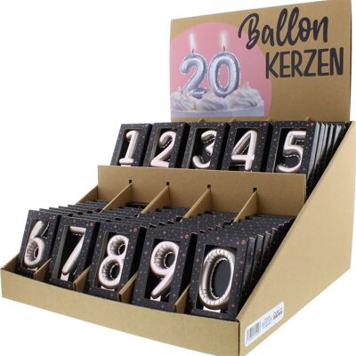 Ballon Kerzen Zahlen 0-9 im Display