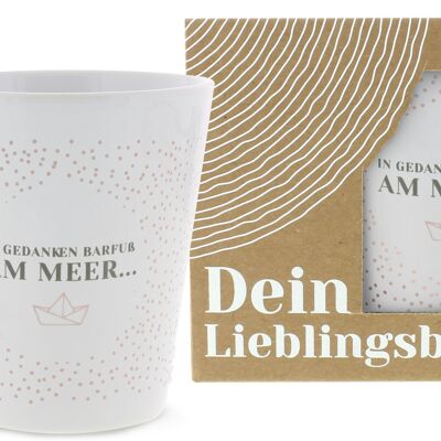 Becher "in Gedanken Barfuß am Meer"