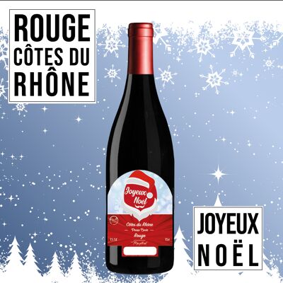 Vin cadeau "Noël" - AOC Côtes du Rhône ROUGE 75cl