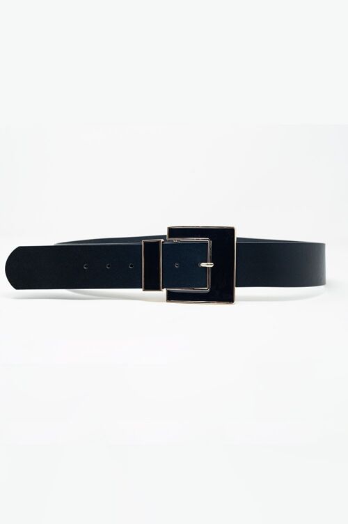 Belt in black with square buckle