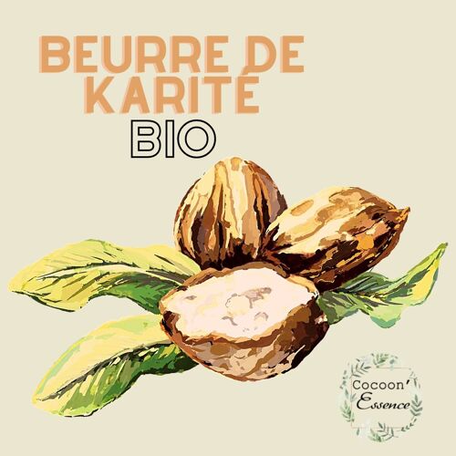 Beurre de Karité Biologique Cocoon'Essence - Format Cabine 1 kg - certifié Bio Cosmos - Vegan - 100% pur et Bio