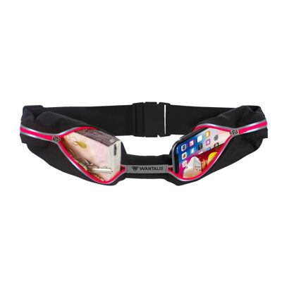 WANTALIS - Running belt 2 Pockets - Universal - Waterproof - Pink