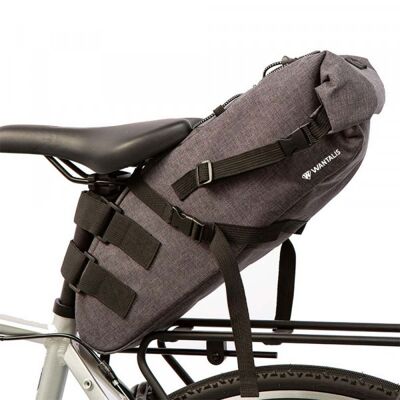 WANTALIS - Bolsa para sillín de bicicleta impermeable 15L - 22 cm x 50 cm x 15 cm - Negro y gris