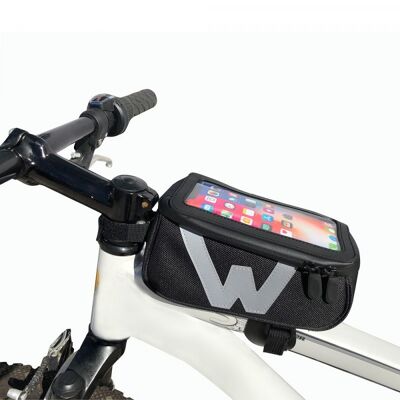 WANTALIS - Sacoche cadre de vélo 1,5L Imperméable - Téléphone 5,5" 19 cm x 10 cm x 8 cm - Noir