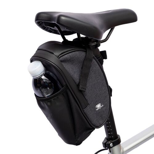 WANTALIS - Sacoche selle de vélo Imperméable 2L - 10,5 cm x 21,5 cm x 9,5 cm - Noir et gris