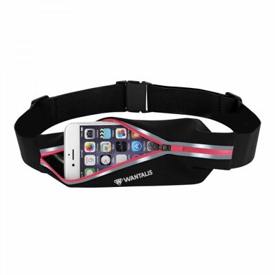 WANTALIS - Ceinture de running 1 Poche - Universelle - Étanche - Rose