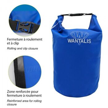 WANTALIS - Sac étanche - PVC 500D 10L - Bleu foncé 2