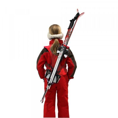 WANTALIS - Porte-skis Enfant - Rouge