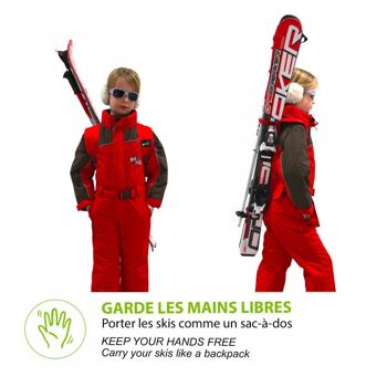 WANTALIS - Porte-skis Enfant - Rouge 2