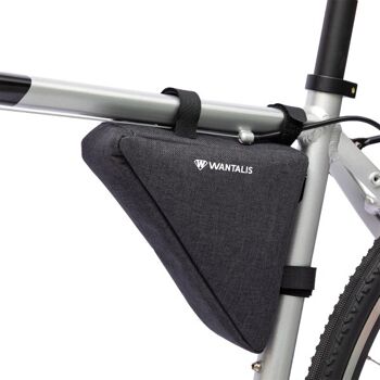 WANTALIS - Sacoche cadre de vélo 2,5L Imperméable - 24 cm x 19 cm x 5,5 cm - Noir 1