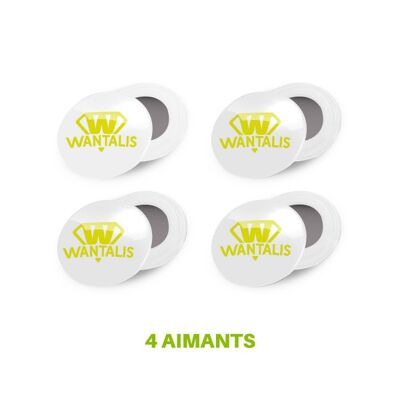 WANTALIS - Clips magnétiques Porte-dossard x 4 - Blanc