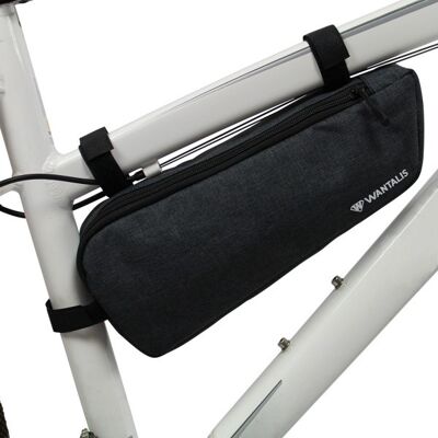 WANTALIS - Borsa da telaio per bici lunga 2,5 l impermeabile - 28 cm x 10,5 cm x 5 cm - Nero