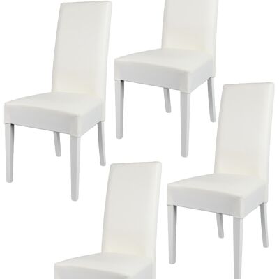 Glory chairs in wood with seat and back in imitation leather