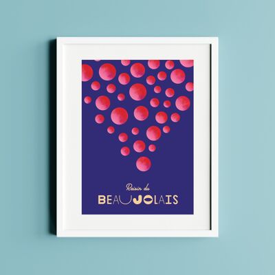 Affiche A3 Vin Raisins du Beaujolais 🍇