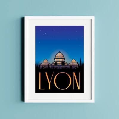 Affiche ville Lyon illustration Jardin Botanique Parc de la Tête d'Or 🦁