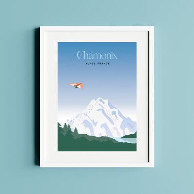 Affiche A3 Chamonix Mont-Blanc les Alpes montagne paysage nature ⛰️