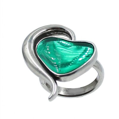 Anillo corazón irregular grande