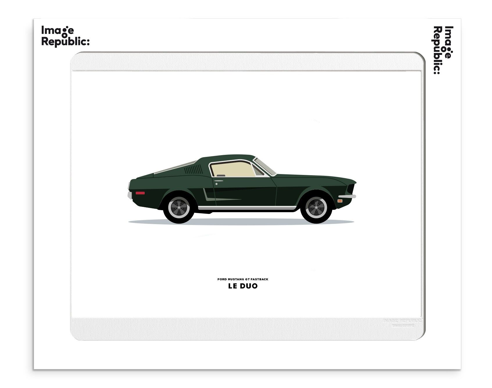 POSTER 30x40 cm THE DUO CAR FORD MUSTANG GT FASTBACK