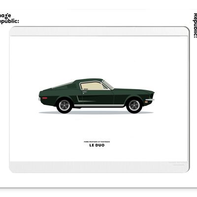POSTER 30x40 cm THE DUO CAR FORD MUSTANG GT FASTBACK