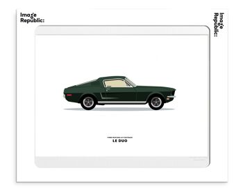 AFFICHE 30x40 cm LE DUO VOITURE FORD MUSTANG GT FASTBACK