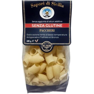 Pasta - GLUTEN-FREE CORN AND RICE PACCHERI – 500 gr. - 100% ITALIAN