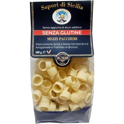 Pasta -MEZZI PACCHERI SENZA GLUTINE DI MAIS E RISO – 500 gr. - 100% ITALIANO