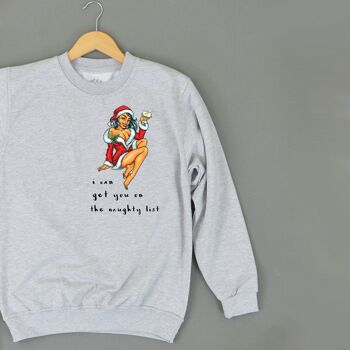 Je peux vous mettre sur le sweat-shirt de Noël adulte Naughty List