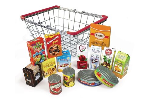 Magni - Metal basket with 15 pcs. grocery products