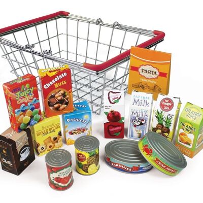 Magni - Metal basket with 15 pcs. grocery products