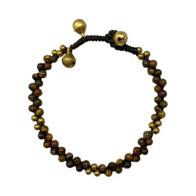 Bracelet with bells - brown