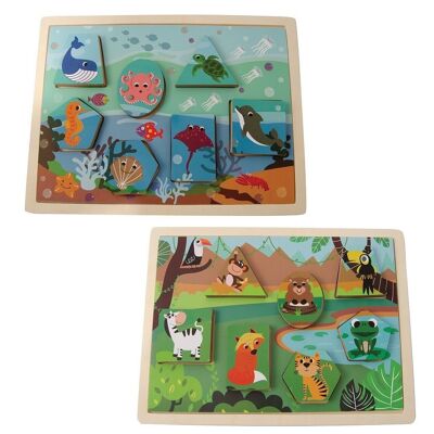 Magni - Holzpuzzle "Tiere", 2 in 1