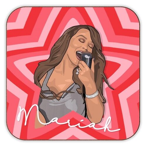 Coasters 'Music stars Mariah Carey print