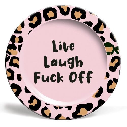 Plates 'Live Laugh Leopard Print'