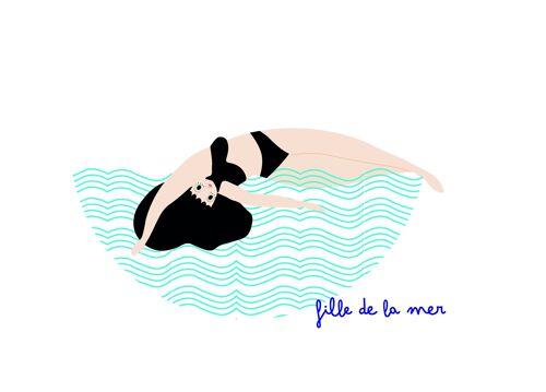 Carte postale Fille de La Mer