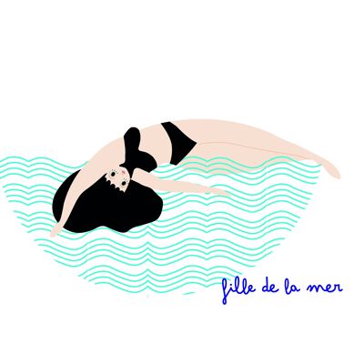 Carte postale Fille de La Mer