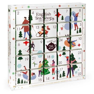 English Tea Shop - Calendario dell'Avvento Puzzle Tea "White Ornaments", BIOLOGICO, 25 scatole singole