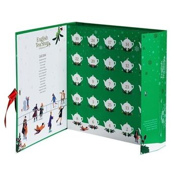 English Tea Shop - Calendrier de l'Avent Tea Book avec nœud "Green", 25 boîtes de thés biologiques dans des sachets de thé pyramidaux de haute qualité 4