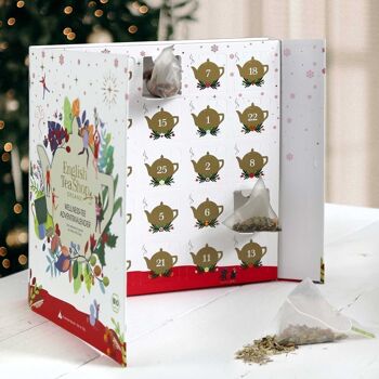 English Tea Shop - Calendrier de l'Avent Tea Book avec nœud "Wellness", 25 boîtes de thés biologiques dans des sachets de thé pyramidaux de haute qualité 4