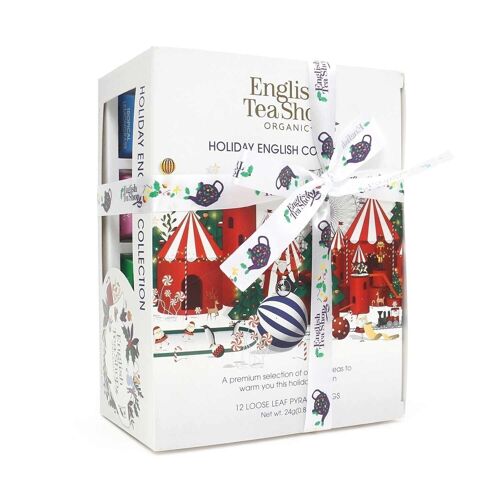English Tea Shop - Teegeschenk mit Schleife "Holiday Collection, Weiss", BIO, 12 Pyramiden-Beutel (Organic Box)