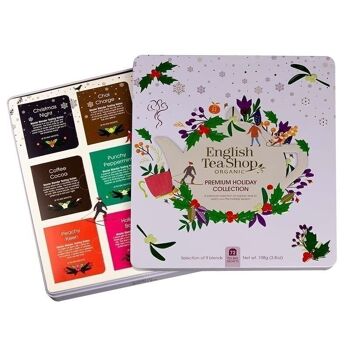 English Tea Shop - Collection de thés d'hiver dans une boîte en métal noble "Premium Holiday Collection" blanc, bio, 72 sachets de thé (9x8) 3