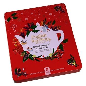 English Tea Shop - Collection de thés d'hiver dans une boîte en métal noble "Premium Holiday Collection" rouge, bio, 72 sachets de thé (9x8) 4