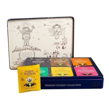 English Tea Shop - Collection de thés d'hiver dans un coffret en métal noble "Premium Holiday Collection" bleu, bio, 36 sachets de thé 6