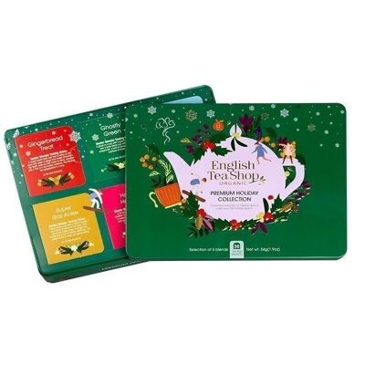 English Tea Shop - Winter tea collection in a noble metal box "Premium Holiday Collection" green, organic, 36 tea bags