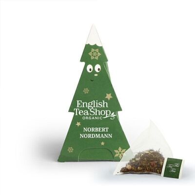 English Tea Shop - Árbol de Navidad "Norbert Nordmann", ORGÁNICO, 25 bolsitas piramidales (cada una de 2 g envuelta individualmente, EAN 680275058960)