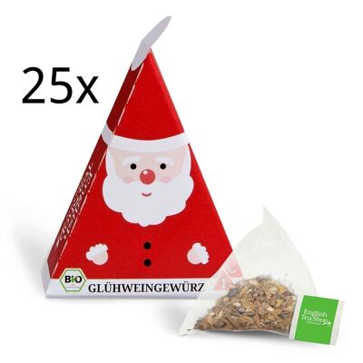 English Tea Shop - Babbo Natale "Glühwein Gewürz", BIOLOGICO, 25 bustine piramidali (ciascuno 2 g confezionate singolarmente, EAN 680275064572)
