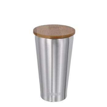 ChillMate - Mug isotherme en acier inoxydable de 0,35 l avec couvercle de tasse en bambou en acier inoxydable 3